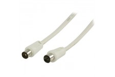 Câble antenne coaxial Coax Mâle (IEC) - Coax Femelle (IEC) 1.50 m Blanc
