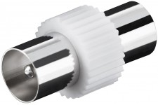 Adaptateur IEC Coax Mâle (IEC) - Coax Mâle (IEC) Blanc