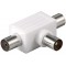 Adaptateur Coax T-Adapter (plastique): jack 2x Coaxial