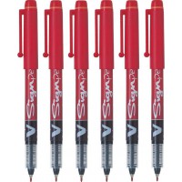 PILOT Lot de 6 Stylos feutre V Sign Pen Pte moyenne 0,6 mm Rouge