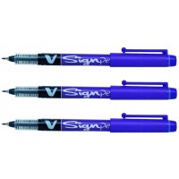 PILOT Lot de 3 Stylos feutre V Sign Pen Pte moyenne 0,6 mm Violet