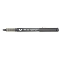 PILOT Lot de 6 Stylos roller Hi-Tecpoint V5 Encre liquide Pte Fine Noir