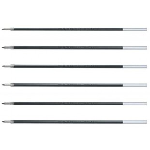 PILOT Lot de 6 Recharges Stylo Bille RFN-GG Pointe Fine Noir