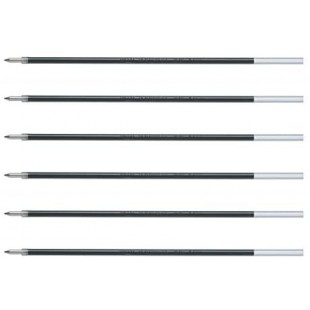 PILOT Lot de 6 Recharges Stylo Bille RFN-GG Pointe Fine Noir