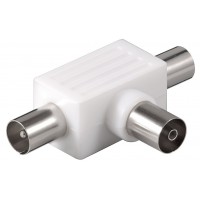 Adaptateur Coax T-Adapter (plastique): prise coaxiale 2x - prise coaxiale