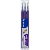 Lot de 3 : PILOT 26905 Recharge Frixion Clicke Ball ecriture moyenne 0,7 mm encre effacable