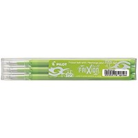 Lot de 3 : Pilot Frixion Ball Recharges pour Roller Encre Gel Thermosensible Pointe Moyenne Citron Vert