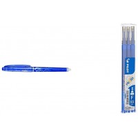 Pilot_369214_Stylo roller Frixion pointe,bleu_ 0,5 mm & BLS-FRP5-L-S3 - Frixion Point - Set de 3 Recharges pour Roll