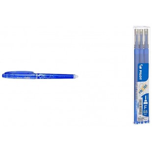 Pilot_369214_Stylo roller Frixion pointe,bleu_ 0,5 mm & BLS-FRP5-L-S3 - Frixion Point - Set de 3 Recharges pour Roll