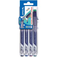 FriXion Fineliner - Set evolutif par 4 - Noir, Bleu, Rouge, Vert - Pointe Fine