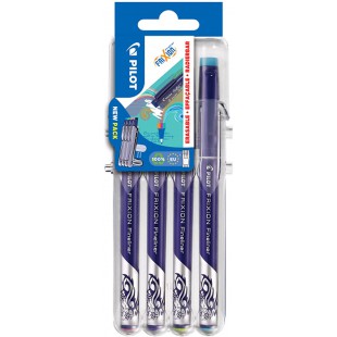 FriXion Fineliner - Set evolutif par 4 - Couleurs assorties - Pointe Fine