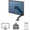 Fellowes Bras porte ecrans Platinum Simple pour 1 moniteur jusqu'a  32", hauteur ajustable, norme VESA, 2 ports USB, Noir, 80433