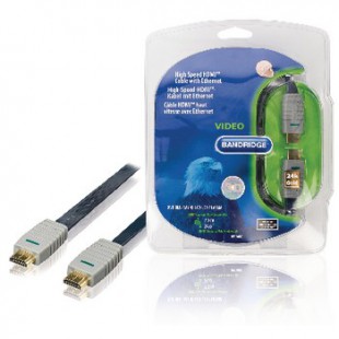 Câble HDMI haute vitesse avec Ethernet plat Connecteur HDMI - Connecteur HDMI 7.50 m Bleu