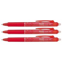 PILOT Lot de 3 Stylos roller retractable Frixion Ball Clicker pointe fine Rouge