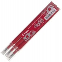 Lot de 3 : Pilot Pen 2276002F-Mine de rechange Frixion Clicker, resistance de 0,5mm, rouge
