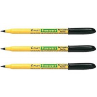 PILOT Lot de 3 Marqueurs textile Permawash encre textile Trace 1 mm Noir