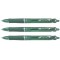 PILOT Lot de 3 Stylos a  Bille Acroball Begreen Pointe Moyenne Vert