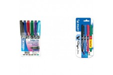 Pilot - V-Sign Pen - Feutre d'ecriture - Pochette de 6 - Noir/Bleu/Rouge/Vert/Violet/Turquoise - Pointe moyene & V-sign pen x 3 