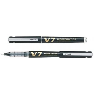 PILOT Rollers Rechargeable Hi-TechPoint V7 Begreen Pte Moyenne Encre liquide Noir