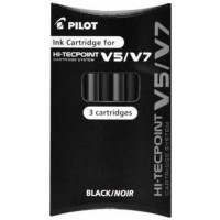 PILOT Sets 3 Cartouches V5/7 Rechargeable Noir