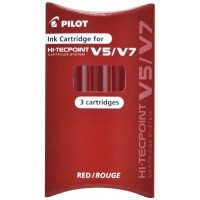 PILOT Set pack 3 Cartouches V5/7 Rechargeable Rouge