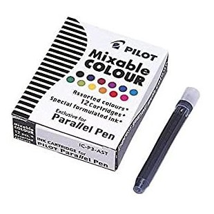 PILOT Lots de 12 cartouches d'encre pour stylos Parallel 12 couleurs