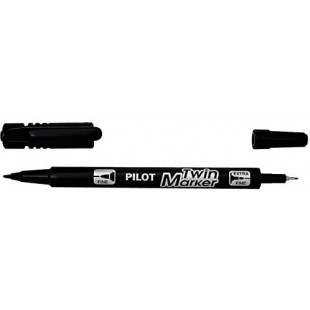 PILOT Marqueurs TWIN MARKER BEGREEN indelibile noire 2 pointes ogives fine et moyenne