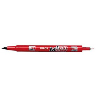 PILOT Marqueurs TWIN MARKER BEGREEN indelibile rouge 2 pointes ogives:fine et moyenne