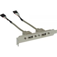 InLine® support USB 2.0, prise USB 2x 2x connecteurs IDC 5 broches, 0,3m