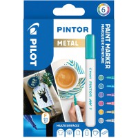 PILOT - Pochette de 6 Pintor - Marqueurs Peinture Multi-Supports a  Base d'Eau, Sechage Rapide - Textile, Verre, Bois, Pierre, D