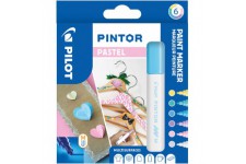PILOT - Pochette de 6 Pintor - Marqueurs Peinture Multi-Supports a  Base d'Eau, Sechage Rapide - Textile, Verre, Bois, Pierre, D