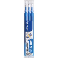 Lot de 3 : Pilot Chaleur / Friction De La Ligne De Milieu Frixion Effacable Recharge Bille Roulante Pointe De 0.7mm - Bleu Ciel