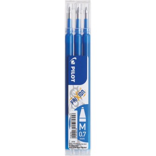 Lot de 3 : Pilot Chaleur / Friction De La Ligne De Milieu Frixion Effacable Recharge Bille Roulante Pointe De 0.7mm - Bleu Ciel