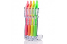 PILOT Lot de 4 stylos gel G2 07 Neon Set2Go