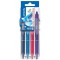 PILOT - 1 Etui Chevalet de 4 rollers FriXion Clickers Fun Pointe Moyenne 0.7 mm. Assortis Turquoise, Rose, Violet et Bleu Nuit