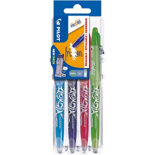 Pilot Pen 2260SG4L FriXion Ball Lot de 4 mines M 0,7 Bleu clair, rose, violet et vert clair