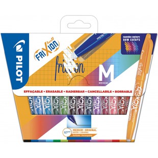 PILOT - Pochette de 15 Frixion Ball - Stylo effacable a  encre thermosensible - Stylo roller rechargeable fabrique a  partir de 