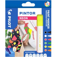 PILOT - Pochette de 6 Pintor - Marqueurs Peinture Multi-Supports a  Base d'Eau, Sechage Rapide - Textile, Verre, Bois, Pierre, D