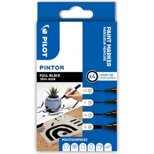PILOT - Pochette de 4 Pintor - Marqueurs Peinture Multi-Supports a  Base d'Eau, Sechage Rapide - Textile, Verre, Bois, Pierre, D