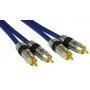 InLine® Cinch Kabel AUDIO, PREMIUM, connecteurs plaqués or, 2x RCA M / M, 0,5m