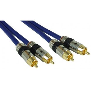 InLine® Cinch Kabel AUDIO, PREMIUM, connecteurs plaqués or, 2x RCA M / M, 0,5m