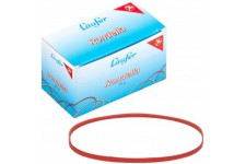 Laufer 51645 bracelets elastiques Rondella 150 x 4mm, diametre 100mm, elastiques a  4mm de large, carton de 50g, rouge