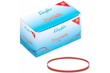 Laufer 51845 bracelets elastiques Rondella 80 x 4mm, diametre 50mm, elastiques a  4mm de large, carton de 50g, rouge