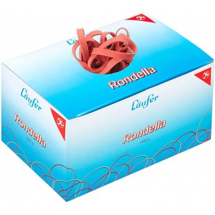 Laufer 51141 bracelets elastiques Rondella 200 x 6 mm, diametre 125 mm, elastiques a  6 mm de large, carton de 1kg, rouge