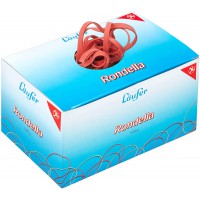 Laufer 51041 bracelets elastiques Rondella 100 x 5 mm, diametre 65 mm, elastiques a  5 mm de large, carton de 1kg, rouge