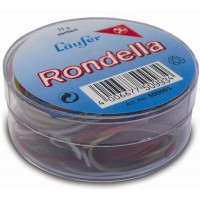 Laufer 50993 elastiques Rondella, tailles assortis, boite ronde de 25g, couleurs assorties, particulierement durable