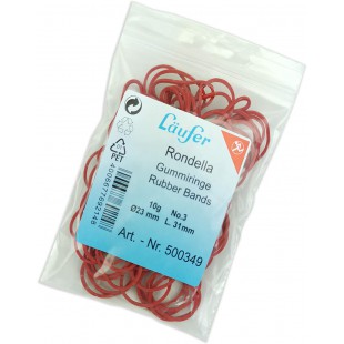 Laufer 69214 elastiques Rondella No. 3, diametre 20 mm, sachet de 10g, rouge, particulierement durable