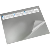 - sous-main DURELLA DS, 520 x 650 mm, gris totalement recouvert d'un film plastique transparent antieblouissant, calendrier 3 an