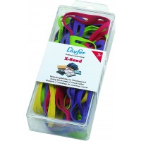 Laufer 69582 bracelets elastiques X Rondella, bandes elastiques croisees, elastiques tailles assortis, diametre 50-100 mm, boite