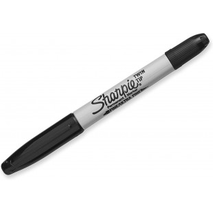 Sharpie Twin Tip Marqueur 2 en 1 Pointe Ultra Fine/Fine Noir